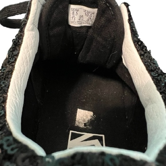 Vans Old Skool Sequins Black and White Tennis Shoes Size 10 - Picture 7 of 16